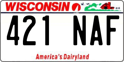 WI license plate 421NAF