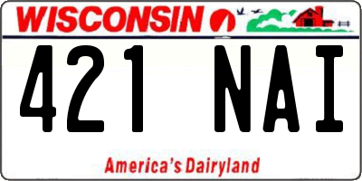 WI license plate 421NAI