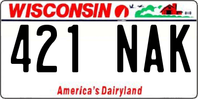 WI license plate 421NAK