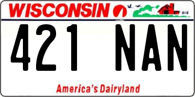 WI license plate 421NAN
