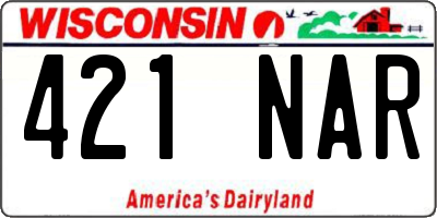 WI license plate 421NAR