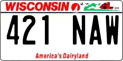 WI license plate 421NAW