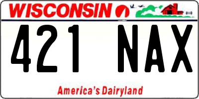 WI license plate 421NAX