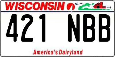 WI license plate 421NBB
