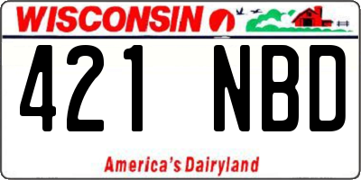 WI license plate 421NBD