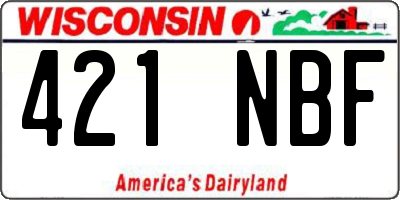 WI license plate 421NBF