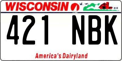 WI license plate 421NBK