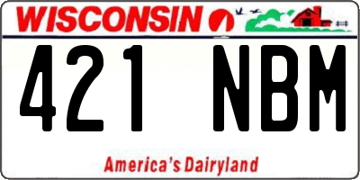 WI license plate 421NBM