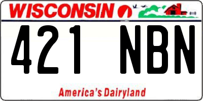 WI license plate 421NBN