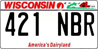 WI license plate 421NBR