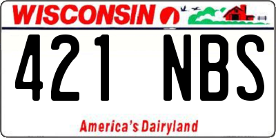 WI license plate 421NBS