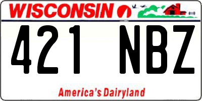 WI license plate 421NBZ