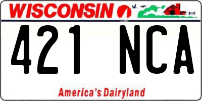 WI license plate 421NCA