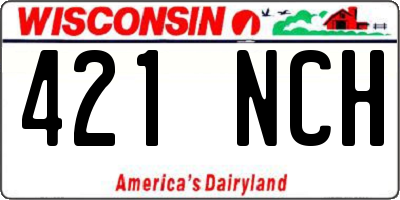 WI license plate 421NCH