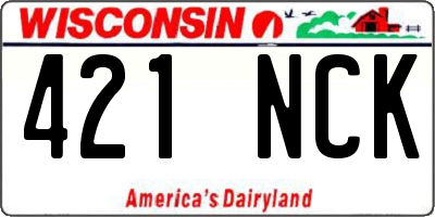 WI license plate 421NCK