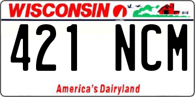 WI license plate 421NCM