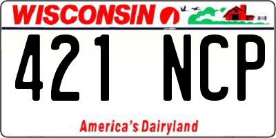 WI license plate 421NCP