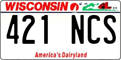 WI license plate 421NCS