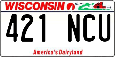 WI license plate 421NCU