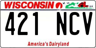 WI license plate 421NCV
