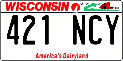 WI license plate 421NCY