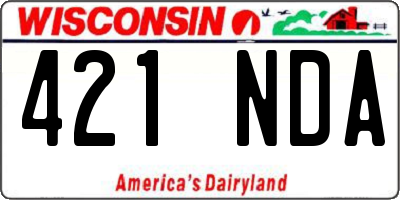 WI license plate 421NDA