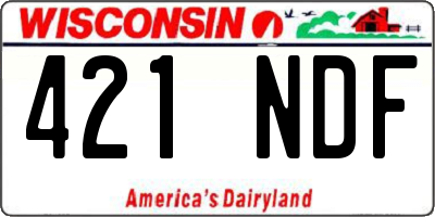 WI license plate 421NDF
