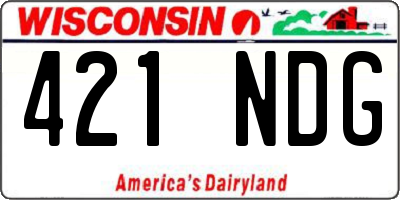WI license plate 421NDG