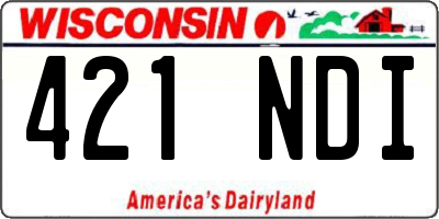 WI license plate 421NDI