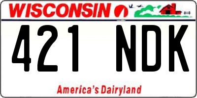 WI license plate 421NDK