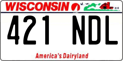 WI license plate 421NDL