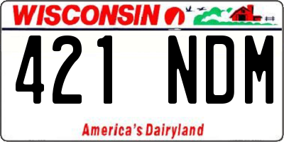 WI license plate 421NDM