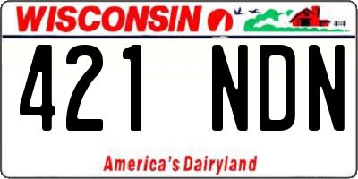 WI license plate 421NDN
