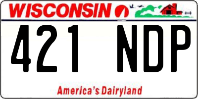 WI license plate 421NDP