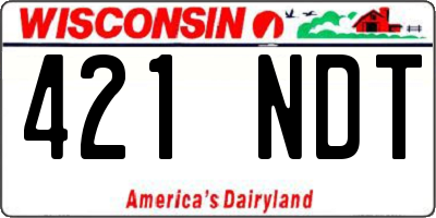 WI license plate 421NDT