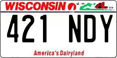 WI license plate 421NDY