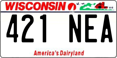WI license plate 421NEA