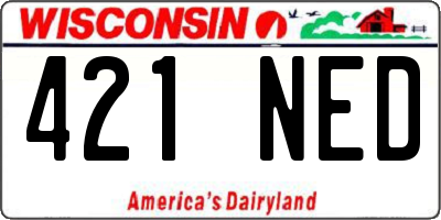 WI license plate 421NED