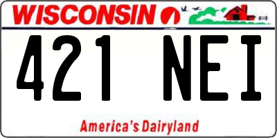 WI license plate 421NEI