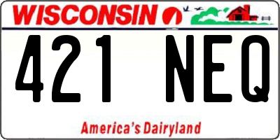 WI license plate 421NEQ
