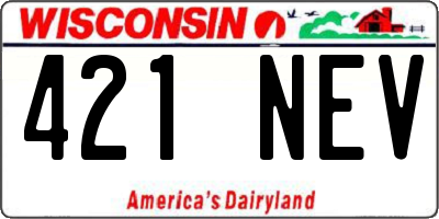WI license plate 421NEV