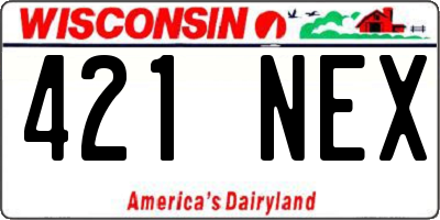 WI license plate 421NEX
