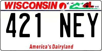 WI license plate 421NEY