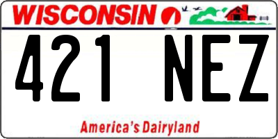 WI license plate 421NEZ