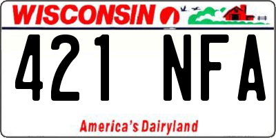 WI license plate 421NFA