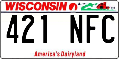 WI license plate 421NFC