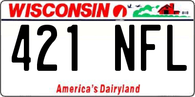 WI license plate 421NFL