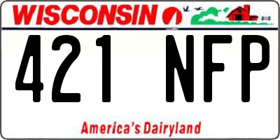 WI license plate 421NFP