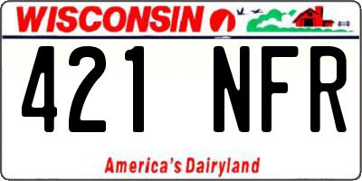WI license plate 421NFR