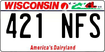WI license plate 421NFS